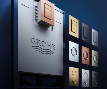 GROHE скрытый каркас, туалетный гарнитур, кнопка GRAPHITE GR матовая для унитазов