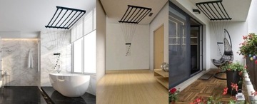 ПОТОЛОЧНАЯ СУШИЛКА Ванная Балкон 7пр/200см ЧЕРНАЯ