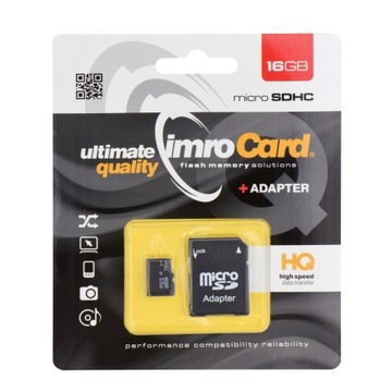 Карта памяти Imro 16 ГБ microSDHC class 6 + адаптер