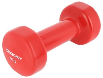 Enero Fit HANTLA WINYLOWA 3 kg VDB ciężarek hantelek czerwony