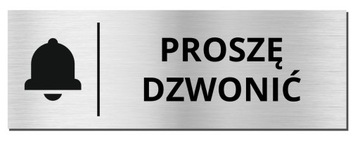 TABLICZKA PROSZĘ DZWONIĆ | 20x7 | Aluminiowa