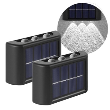 2szt. Kinkiet Solarny Góra Dół 6 LED Na Elewacje