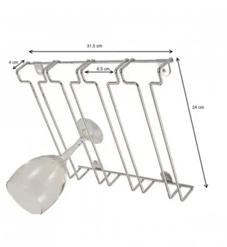 Подвесная полка с держателями для бокалов и вина, 90 см.