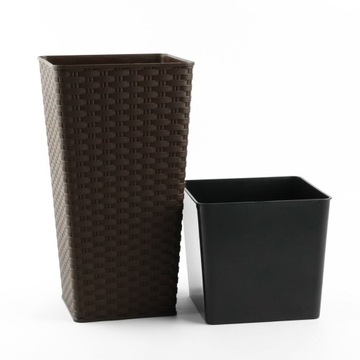 НАБОР 2x КОРИЧНЕВЫЕ КРЫШКИ ДЛЯ ЦВЕТОЧНЫХ ВАЗОНОВ СО ВСТАВКОЙ, ВЫСОКИЕ 16x30см