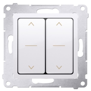 SIMON 54 BIAŁY ŁĄCZNIK ŻALUZJOWY PODWÓJNY DZW2.01/11