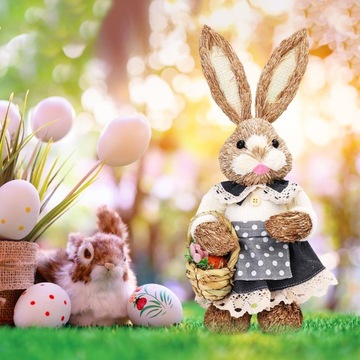 14-дюймовый соломенный пасхальный кролик, рисунок ручной работы в стиле C, реквизит для фотографий