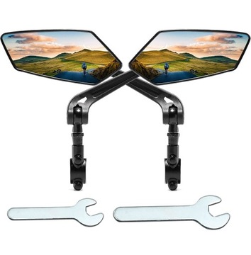 ВЫСОКОКАЧЕСТВЕННОЕ ВЕЛОСИПЕДНОЕ ЗЕРКАЛО, 2 ЧАСТИ, ПОВОРОТНОЕ НА 360°.