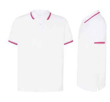 KOSZULKA POLO męska JHK PORA-210 CONTRAST biały-czerwony WH-RD r. S