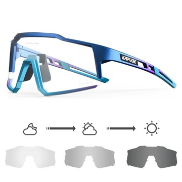 KAPVOE Fotochromowe okulary rowerowe MTB Przezroczyste okulary do rowerów górskich