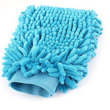 Перчатка из ткани из микрофибры для чистки автомобиля, розовая.