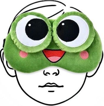 OPASKA NA OCZY MASKA DO SPANIA SNU RELAKSU żabka ŻABA OLDMAN NA GUMCE PLUSZ