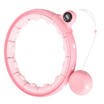 HULA HOP KOŁO OBCIĄŻNIE LICZNIK MASAŻ FH02 PINK