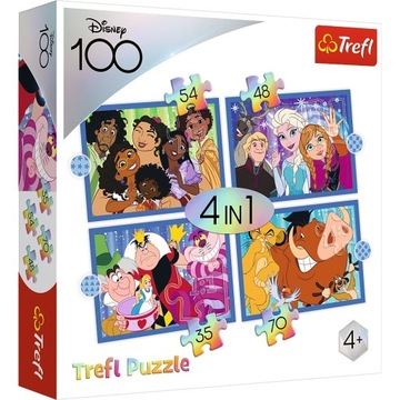 Trefl Puzzle 4w1 Wesoły świat Disneya 34618