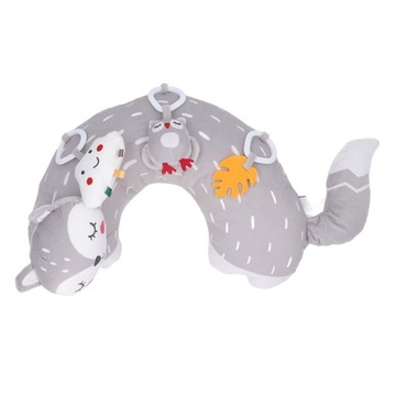 Baby Tummy Time Pillow With Rattle Sensory Crawling Toy Soothes Gum Infant