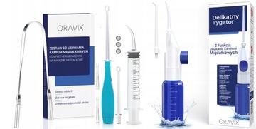 Zestaw LED do usuwania kamieni migdałkowych + Irygator delikatny PRO ORAVIX