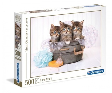 Puzzle 500 Kittens and Soap koty w kąpieli