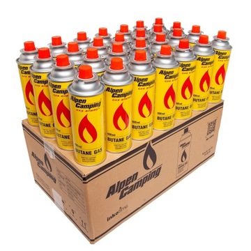 28 газовых картриджей GAS Alpen Camping по 400 мл для горелки печки