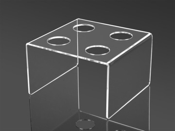 STOJAK PODAJNIK PODSTAWKA na WAFLE DO LODÓW, na 4 LODY z PLEXI, PLEKSI