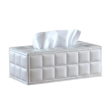 Modern Marble Tissue Box Cover Faux Leather Napkin Dispenser Toilet Paper