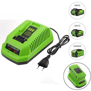 Ładowarka do Greenworks 29652 29472 G40B25 40V Akumulatorów Bateria litowa