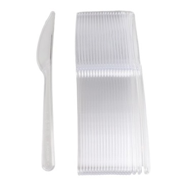 Nóż plastikowy wielorazowy transparent 50szt