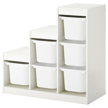 IKEA TROFAST regał 6 pojemników na zabawki BIAŁY