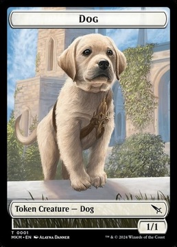 MtG: Dog Token (White 1/1) (MKM)