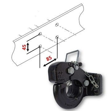 БУКСИРОВОЧНОЕ СЦЕПКО С ГОЛОВКОЙ КРЮКА 15T