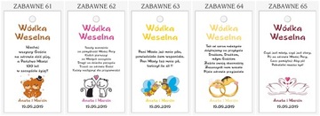 ZAWIESZKI etykiety na alkohol Wódkę Weselną Wino 10 szt Zabawne Śmieszne