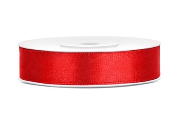 Wstążka satynowa 12mm CZERWONA 25m