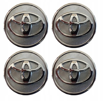 4 SZTUKI Dekielki Kapsle Dekle 57mm Do TOYOTA AYGO YARIS VERSO PRIUS RAV4