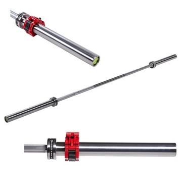 PROSTA SZTANGA GRYF OLIMPIJSKI 20KG 2200MM HMS PREMIUM + ZG1000R ZACISKI