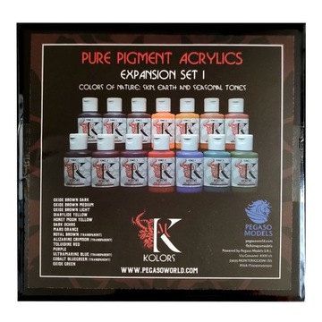 Zestaw farb Kimera Kolors Pure Pigment Acrylics Expansion Set 1, 14x30ml