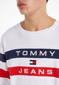 147 TOMMY JEANS BLUZA Colorblock LONGSLEEVE L