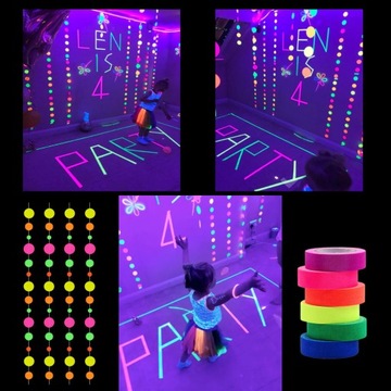 СВЕТЯЩАЯСЯ В ТЕМНОТЕ ФЛУОРЕСЦЕНТНАЯ УФ ЦВЕТНАЯ КЛЕЙКАЯ ЛЕНТА ДЛЯ УКРАШЕНИЯ