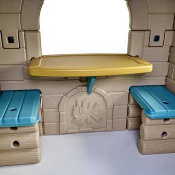 ПЛАСТИКОВЫЙ ДОМИК ДЛЯ ДЕТЕЙ, БОЛЬШАЯ, ВЫДВИЖНАЯ СКАМЬЯ И СТОЛ ФЕВЕР