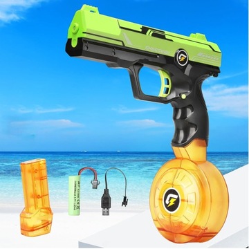 ЭЛЕКТРИЧЕСКИЙ ВОДЯНОЙ ПИСТОЛЕТ ДЕТСКИЙ, АВТОМАТИЧЕСКИЙ, 2 АККУМУЛЯТОРНЫХ МАГАЗИНА