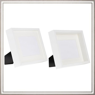 3D глубокая рамка-коробка 24,5х24,5 см для фотографий ручной работы из мха, белая