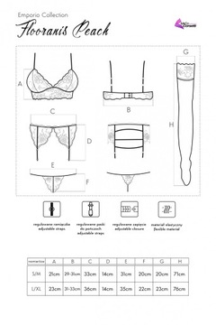 Flooranis Peach Emporio Collection Komplet 4 cz. L