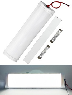 OŚWIETLENIE KABINY PAKI LAMPKA SUFITOWA 12V 72 LED włącznik 28cm | MOCNA