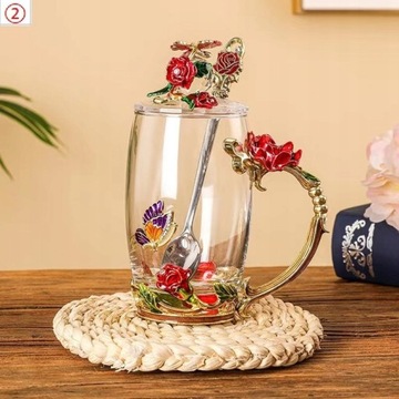Красивое стекло, чашка чая, кофе 4 вида