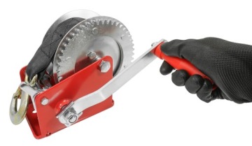 ЛЕБЕДКА, РУЧНАЯ РУКОЯТКА, РЕМЕННАЯ ЛЕБЕДКА, РУКОЯТКА 850 кг, РЕМЕНЬ 10 м.