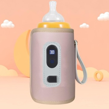 ПОРТАТИВНЫЙ НАГРЕВАТЕЛЬ ДЛЯ БУТЫЛОК ДЛЯ USB, РОЗОВЫЙ