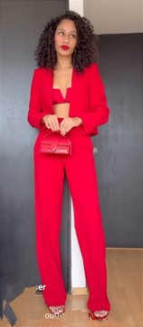 Zara s 36 garnitur spodnie marynarka czerwony