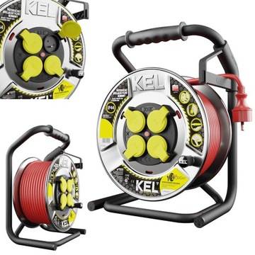 KEL Przedłużacz bębnowy HEAVY LINE 4x2p+Z IP44 16A H05RR-F 3x2,5 40m