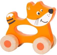 DREWNIANY LIS NA KÓŁKACH DO CIĄGANIA ZWIERZĄTKO