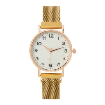 Lady Daily Watch Quartz Movement Round Dial Magnetic Band