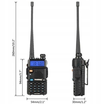 2X Krótkofalówka Baofeng RADIOTELEFON KRÓTKOFALÓWKA BAOFENG UV-5R 5W ZESTAW