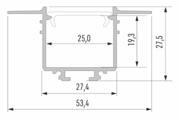 PROFIL ALUMINIOWY SUBLI do PŁYT GIPS KARTON +KLOSZ