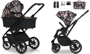 CAVOE AXO WÓZEK DZIECIĘCY 2W1 LA ROSE ADAPTERY